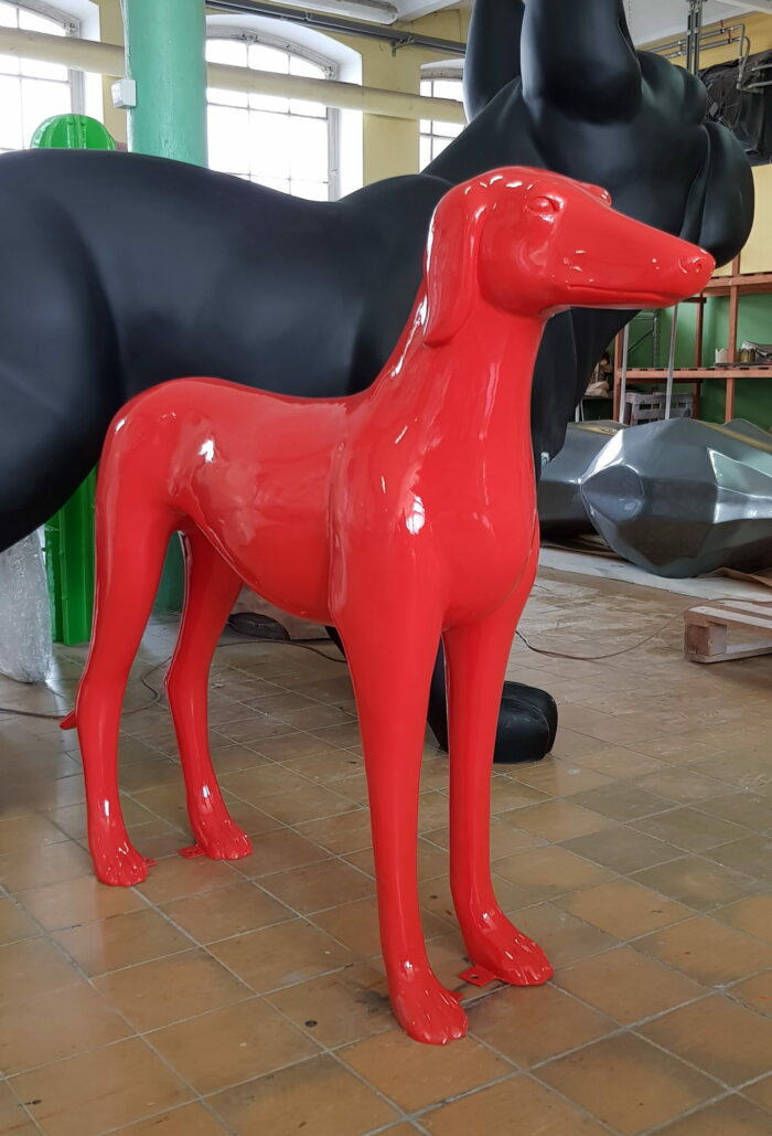 Fiberglass Greyhound decoration figure red