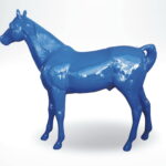 niebieska figura konia