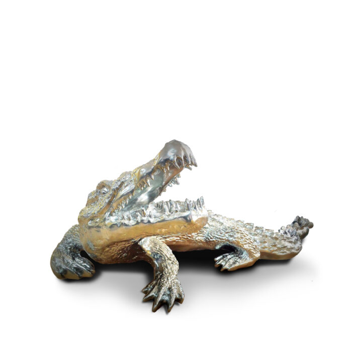 Fiberglass Crocodile figure chromed
