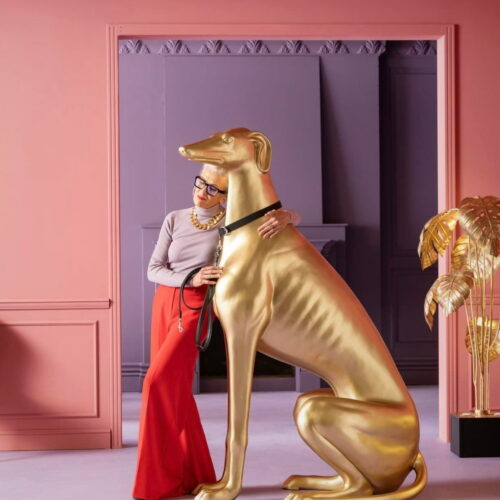 Greyhound large fiberglass statue