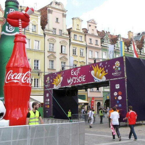 butelka reklamowa coca cola strefa kibica Wrocław