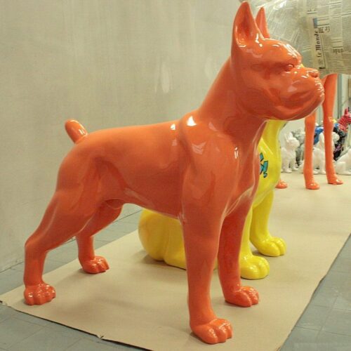 figura pies bokser kolor pomarańczowy