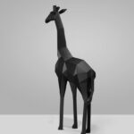 giraffe black mat statue (2)