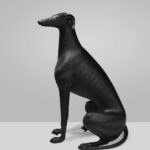 greyhound black mat statue (1)