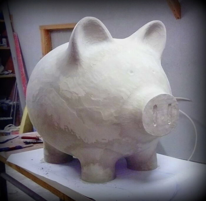 duża świnka skarbonka - prototyp