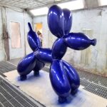 Balloon dog blue metallic