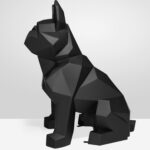 Figura buldog geometryczny-czarny mat