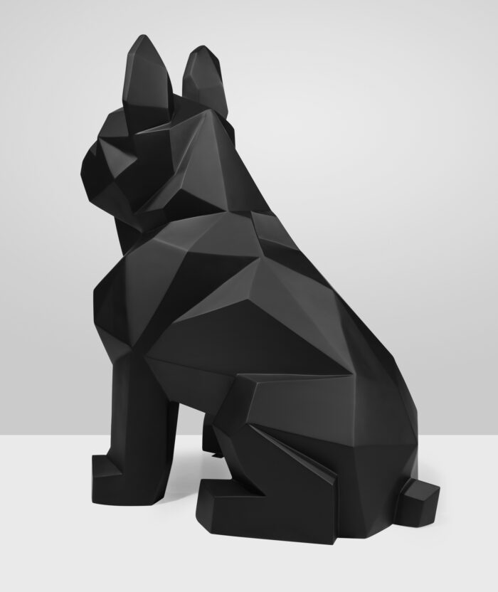 Figura buldog geometryczny-czarny mat